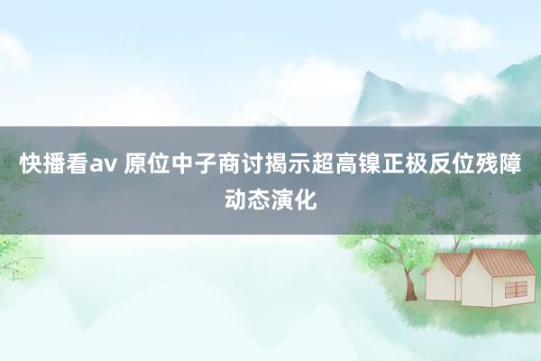 快播看av 原位中子商讨揭示超高镍正极反位残障动态演化